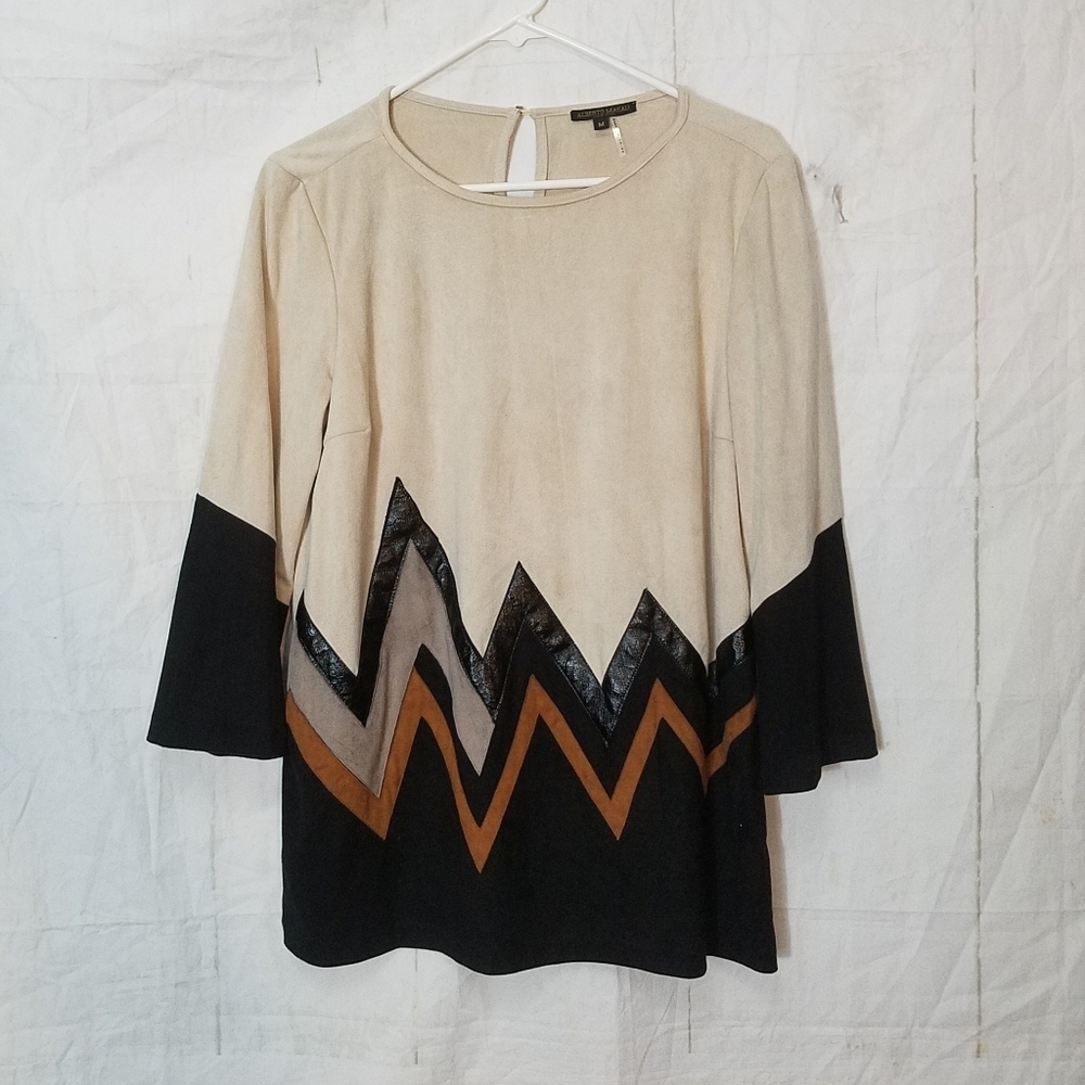 Alberto Makali faux suede tunic top